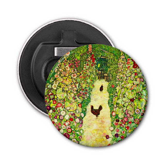 Gustav Klimt Garden with Chickens Bottle Opener (Front)