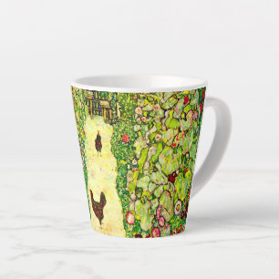 Gustav Klimt Garden with Chickens Latte Mug