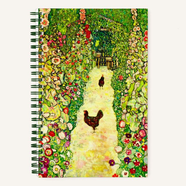 Gustav Klimt Garden with Chickens Notebook (Front)