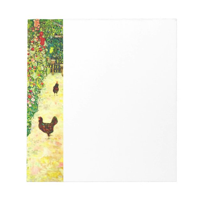 Gustav Klimt Garden with Chickens Notepad (Front)
