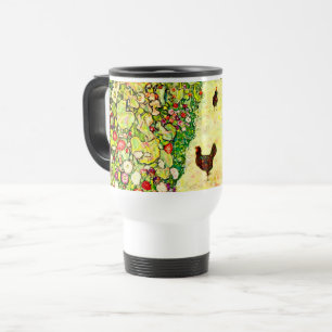 Gustav Klimt Garden with Chickens Travel Mug