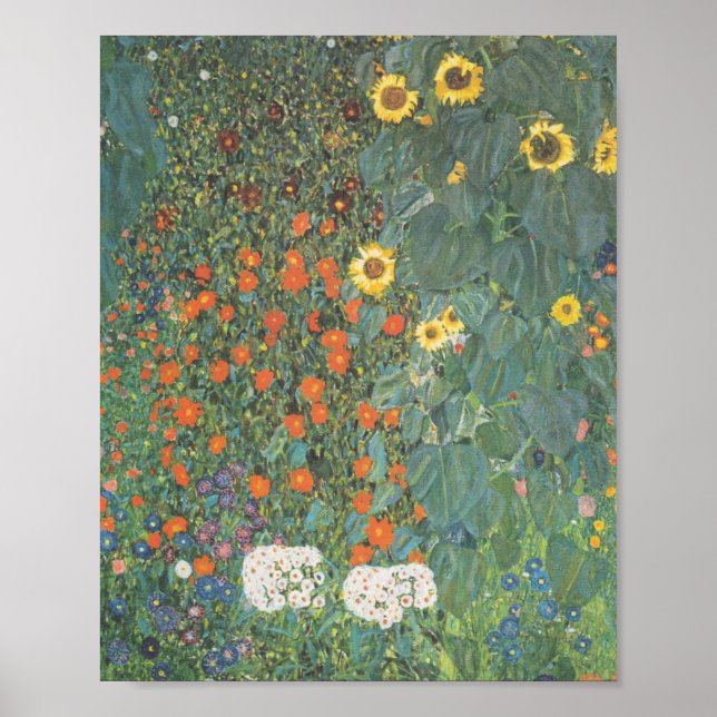 Gustav Klimt Garden With Sunflowers Original Poster (Front)