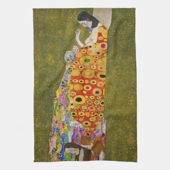 Gustav Klimt - Hope II Tea Towel (Vertical)