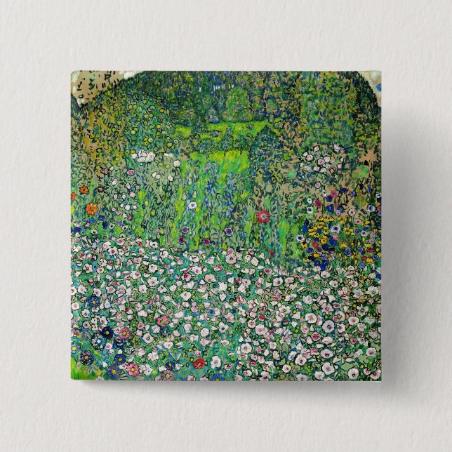 Gustav Klimt - Horticultural Landscape and Hilltop 15 Cm Square Badge (Front)