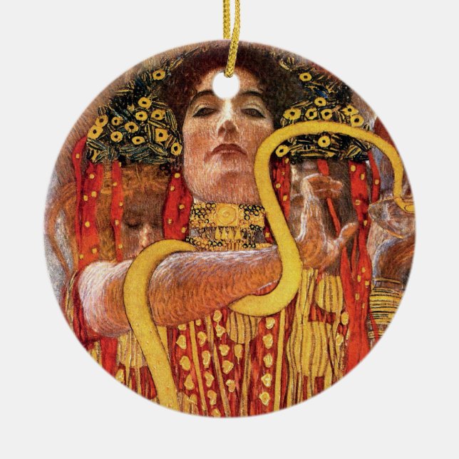 Gustav Klimt - Hygieia Medicine Goddess of Health Ceramic Tree Decoration (Front)