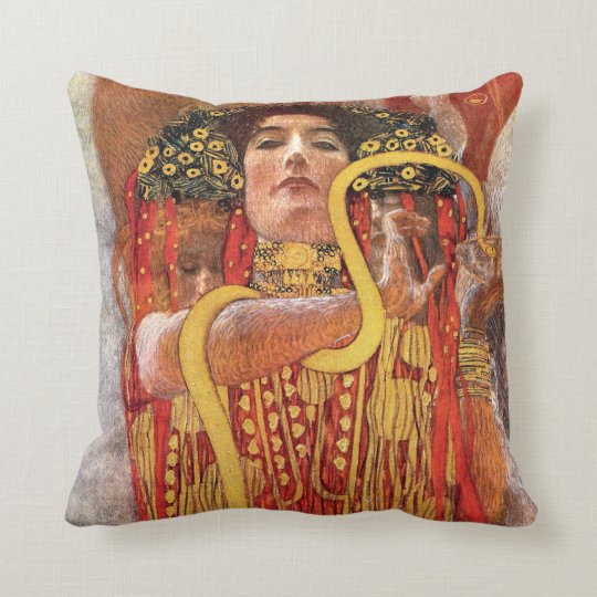 Gustav Klimt Hygieia Medicine Goddess Of Health Cushion