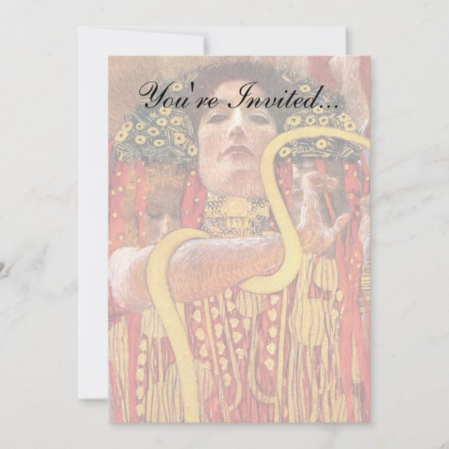 Gustav Klimt - Hygieia Medicine Goddess of Health Invitation (Front)