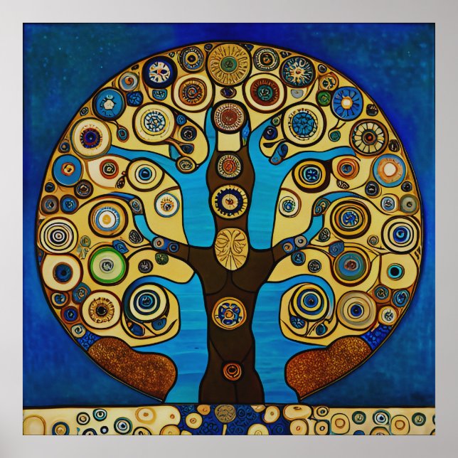 Gustav Klimt Inspired The Tree of Life Poster (Front)