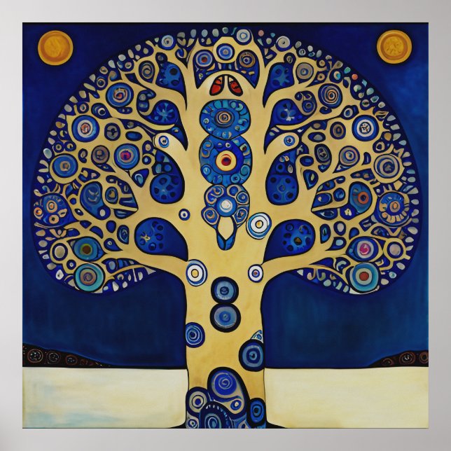 Gustav Klimt Inspired The Tree of Life Poster (Front)