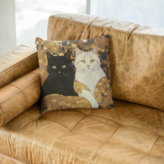 Gustav Klimt Inspired Two Cats In Bed Cushion (Creator Uploaded)