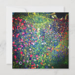 Gustav Klimt Italian Garden Invitation<br><div class="desc">Card featuring Gustav Klimt’s oil painting Italian Garden Landscape (1913). A beautiful garden of colourful flowers: red,  white,  pink,  purple. A great gift for fans of Art Nouveau and Austrian art.</div>