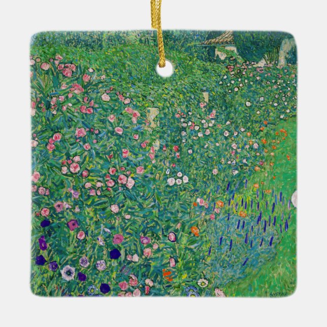 Gustav Klimt - Italian Garden Landscape Ceramic Ornament (Front)