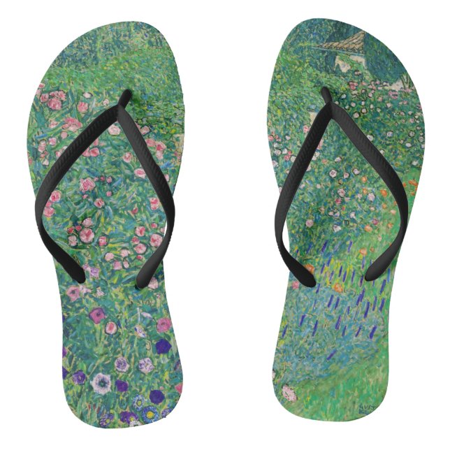 Gustav Klimt - Italian Garden Landscape Flip Flops (Footbed)