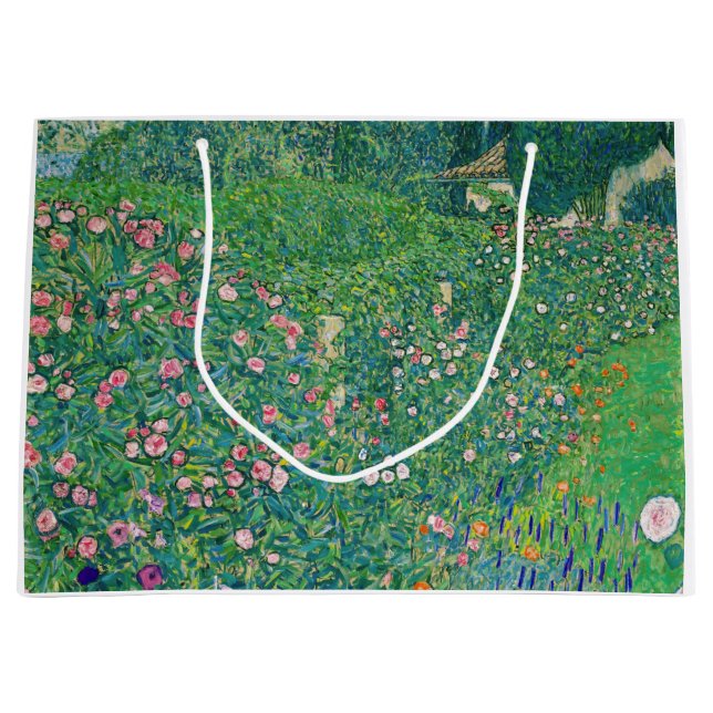 Gustav Klimt - Italian Garden Landscape Large Gift Bag (Front)