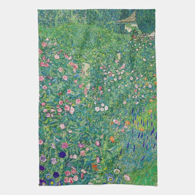 Gustav Klimt - Italian Garden Landscape Tea Towel (Vertical)