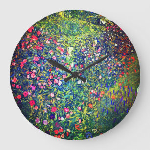 Gustav Klimt Italian Garden Large Clock