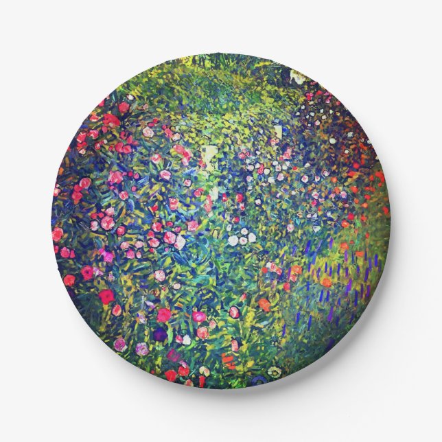 Gustav Klimt Italian Garden Paper Plate (Front)