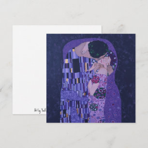 Gustav Klimt Kiss in Purple Art Print Flat Card 