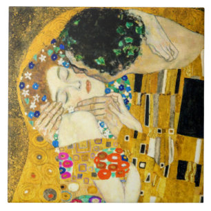 Gustav Klimt Kiss / Valentine's Day Romantic Art Tile