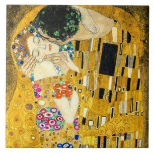 Gustav Klimt Kiss / Valentine's Day Romantic Art Tile