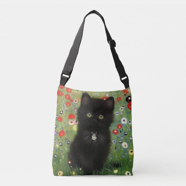 Gustav Klimt Kitten Crossbody Bag (Front)