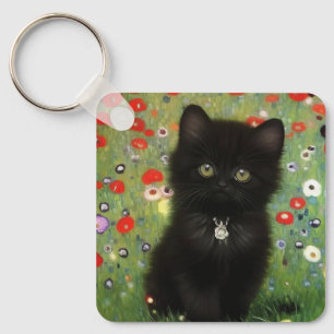 Gustav Klimt Kitten Key Ring
