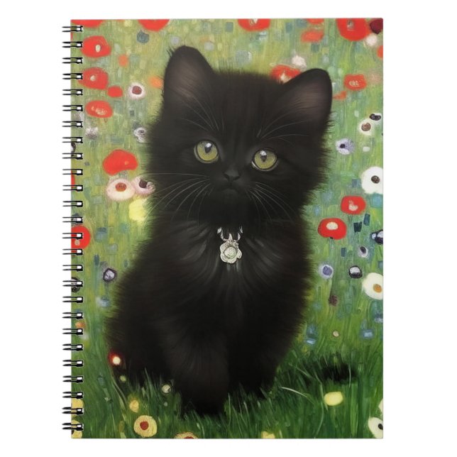 Gustav Klimt Kitten Notebook (Front)