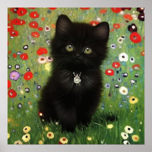 Gustav Klimt Kitten Poster (Front)