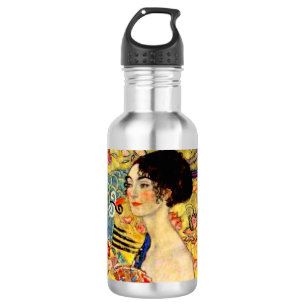 Gustav Klimt Lady with Fan 532 Ml Water Bottle