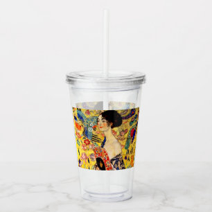 Gustav Klimt Lady with Fan Acrylic Tumbler