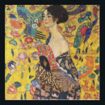 Gustav Klimt Lady With Fan Art Nouveau Painting<br><div class="desc">Gustav Klimt Lady With Fan Art Nouveau Painting This half portrait of a beautiful woman shows a yellow background with asiatic ornaments, colourful birds and lotus flowers. The lady wears a dress in the style of a kimono imprinted with motives of a Chinese dragon dress. Beautiful artistic romantic decorative fine...</div>