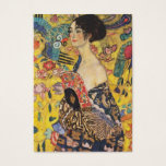 Gustav Klimt Lady With Fan Art Nouveau Painting<br><div class="desc">Gustav Klimt Lady With Fan Art Nouveau Painting This half portrait of a beautiful woman shows a yellow background with asiatic ornaments, colorful birds and lotus flowers. The lady wears a dress in the style of a kimono imprinted with motives of a Chinese dragon dress. Beautiful artistic romantic decorative fine...</div>