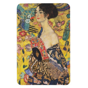 Gustav Klimt Lady With Fan Art Nouveau Painting Magnet