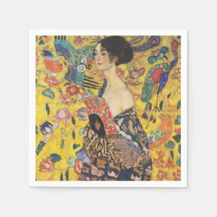 Gustav Klimt Lady With Fan Art Nouveau Painting Napkin