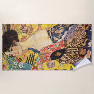 Gustav Klimt Lady With Fan Beach Towel