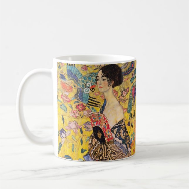 Gustav Klimt - Lady with Fan Coffee Mug (Left)
