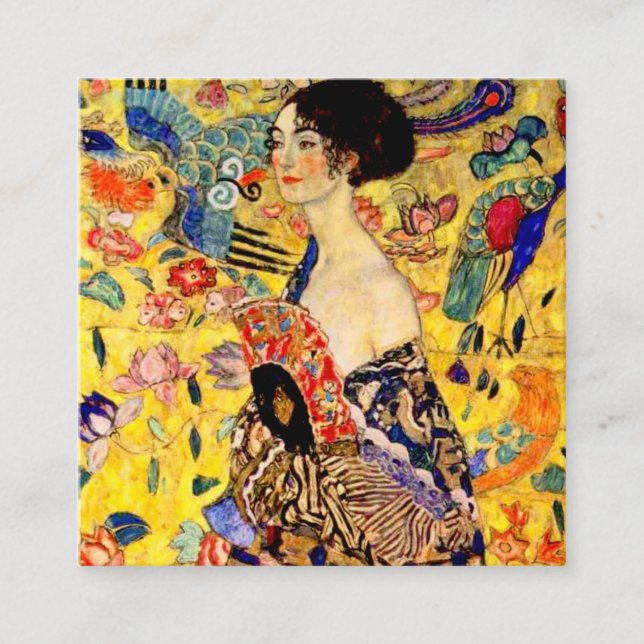 Gustav Klimt Lady with Fan Enclosure Card (Front)