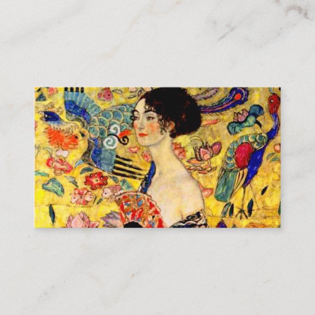 Gustav Klimt Lady with Fan Enclosure Card (Front)