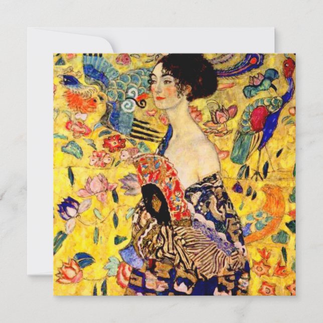 Gustav Klimt Lady with Fan Invitation (Front)