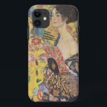 Gustav Klimt Lady With Fan iPhone Case<br><div class="desc">Gustav Klimt Lady With Fan iPhone case. Oil painting on canvas from 1918. This is a fine late portrait from Gustav Klimt exhibiting his interest in Japonism. A great gift for fans of art nouveau,  Gustav Klimt,  and colourful symbolist painting.</div>