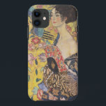 Gustav Klimt Lady With Fan iPhone Case<br><div class="desc">Gustav Klimt Lady With Fan iPhone case. Oil painting on canvas from 1918. This is a fine late portrait from Gustav Klimt exhibiting his interest in Japonism. A great gift for fans of art nouveau,  Gustav Klimt,  and colourful symbolist painting.</div>