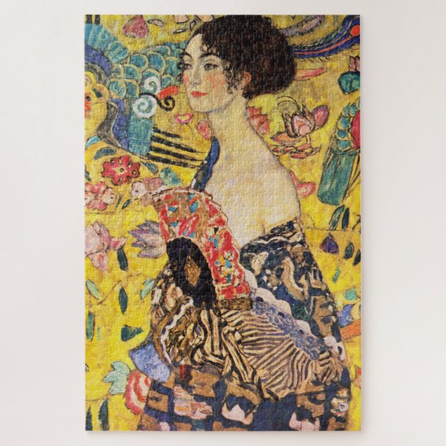 Gustav Klimt Lady With Fan Jigsaw Puzzle (Vertical)