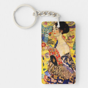 Gustav Klimt Lady with Fan Key Ring