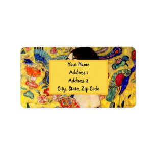 Gustav Klimt Lady with Fan Label
