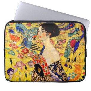 Gustav Klimt Lady with Fan Laptop Sleeve