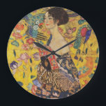 Gustav Klimt - Lady With Fan Large Clock<br><div class="desc">Gustav Klimt - Lady With Fan 1918</div>