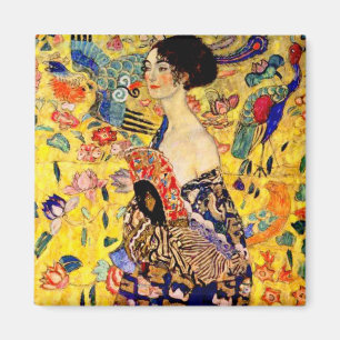Gustav Klimt Lady with Fan Magnet