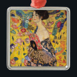 Gustav Klimt - Lady with Fan Metal Tree Decoration<br><div class="desc">Lady with Fan - Gustav Klimt,  Oil on Canvas,  1917-1918</div>