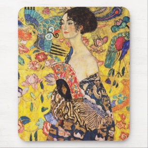 Gustav Klimt Lady With Fan Mouse Mat