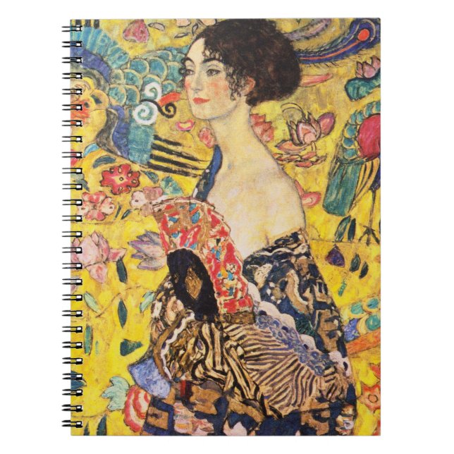 Gustav Klimt Lady With Fan Notebook (Front)